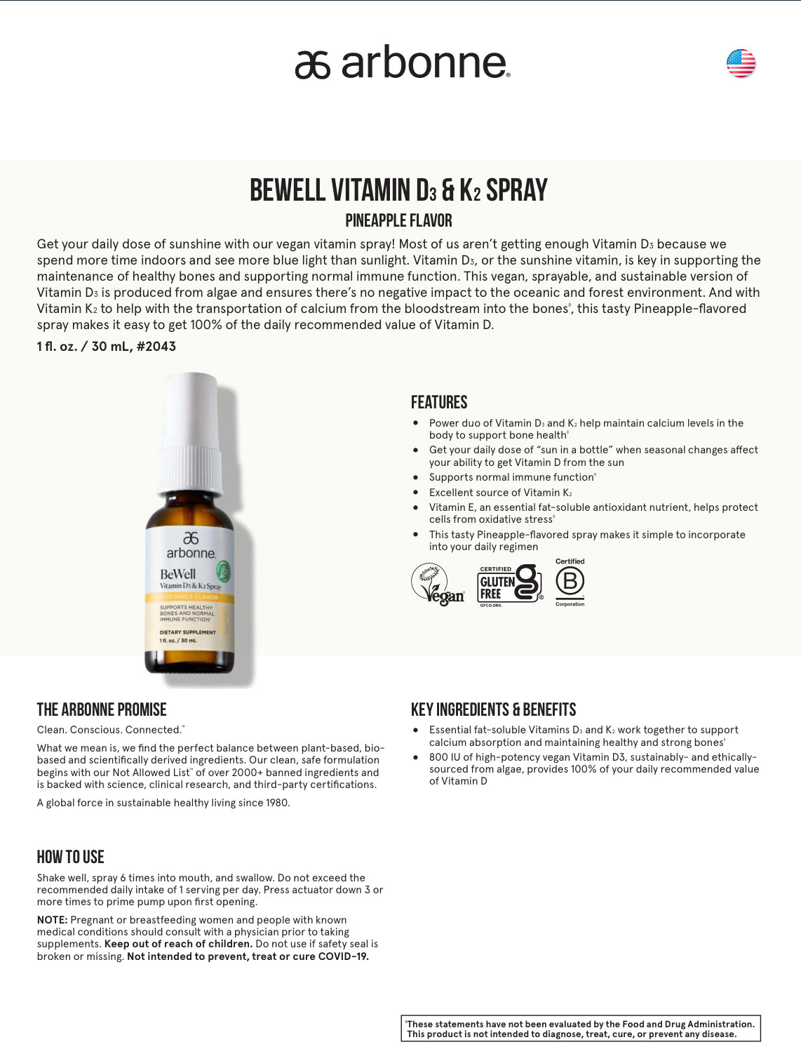 BeWell Vitamin D3 & K2 Spray