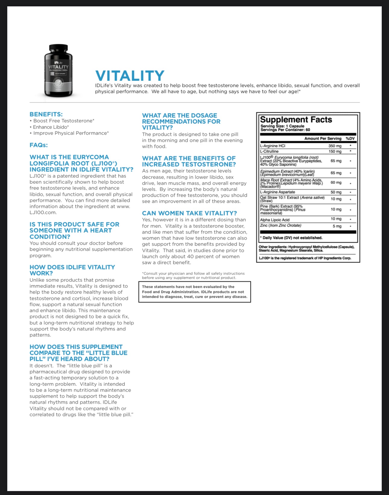 ID Life Vitality (Test Booster)